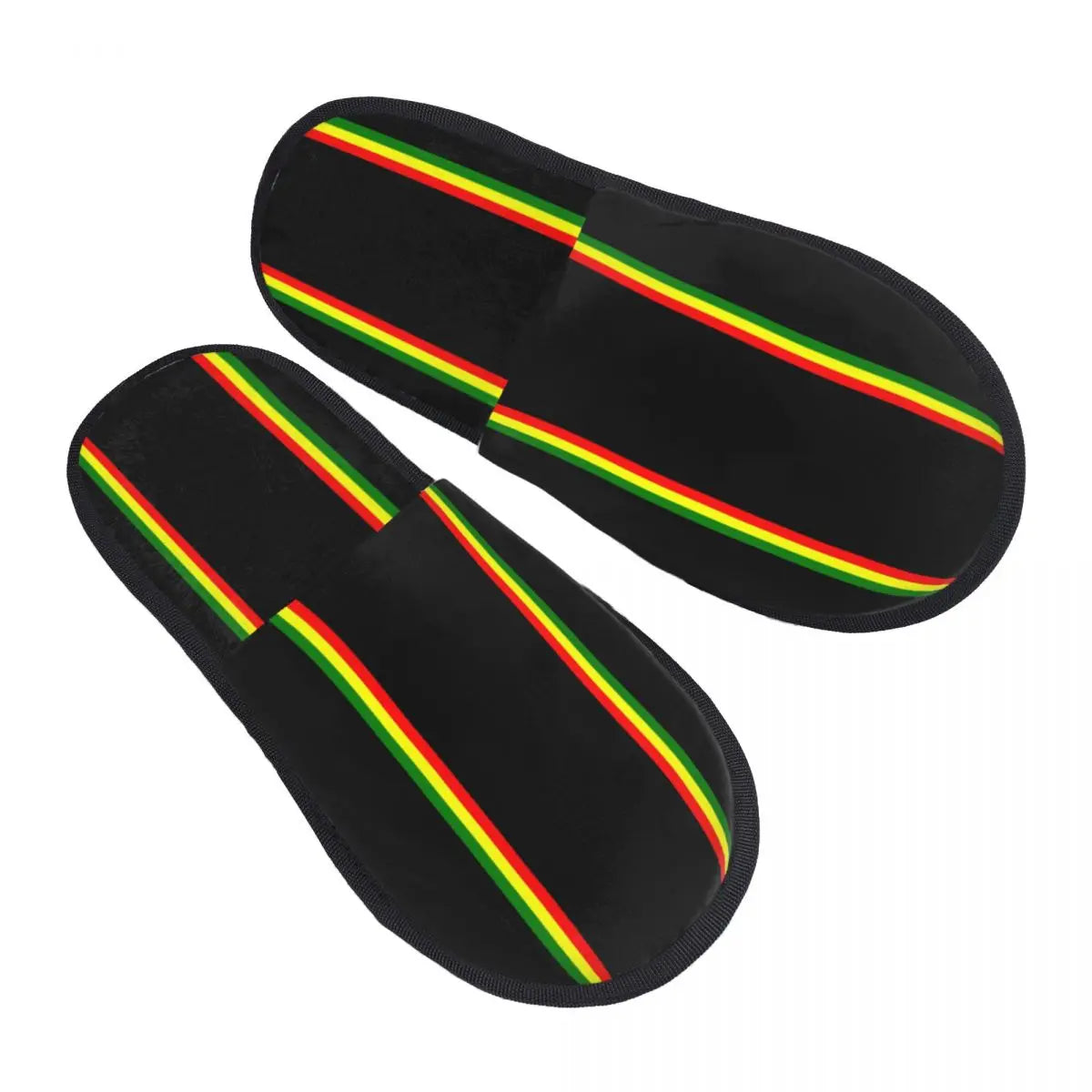 Rasta Stripe Memory Foam Slippers 