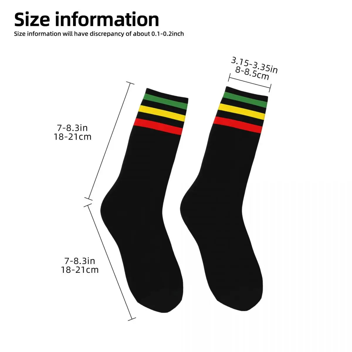 Rasta Printed Crew Socks