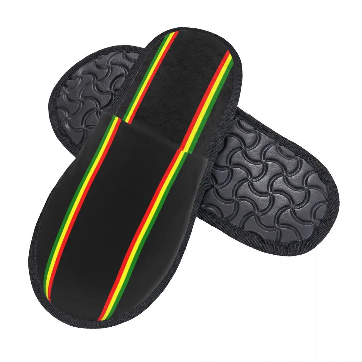 Rasta Stripe Memory Foam Slippers 