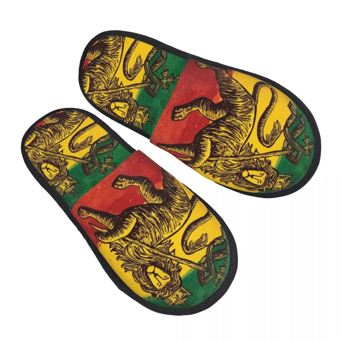 Rasta Stripe Memory Foam Slippers 